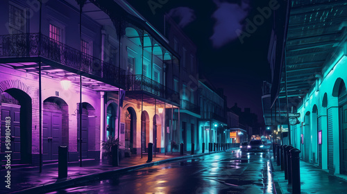 Night View of the New Orleans' French Quarter
