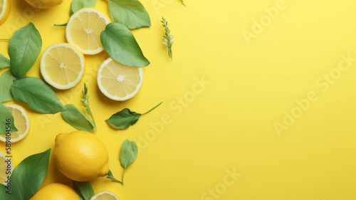 Natural lemonade background. Illustration AI Generative