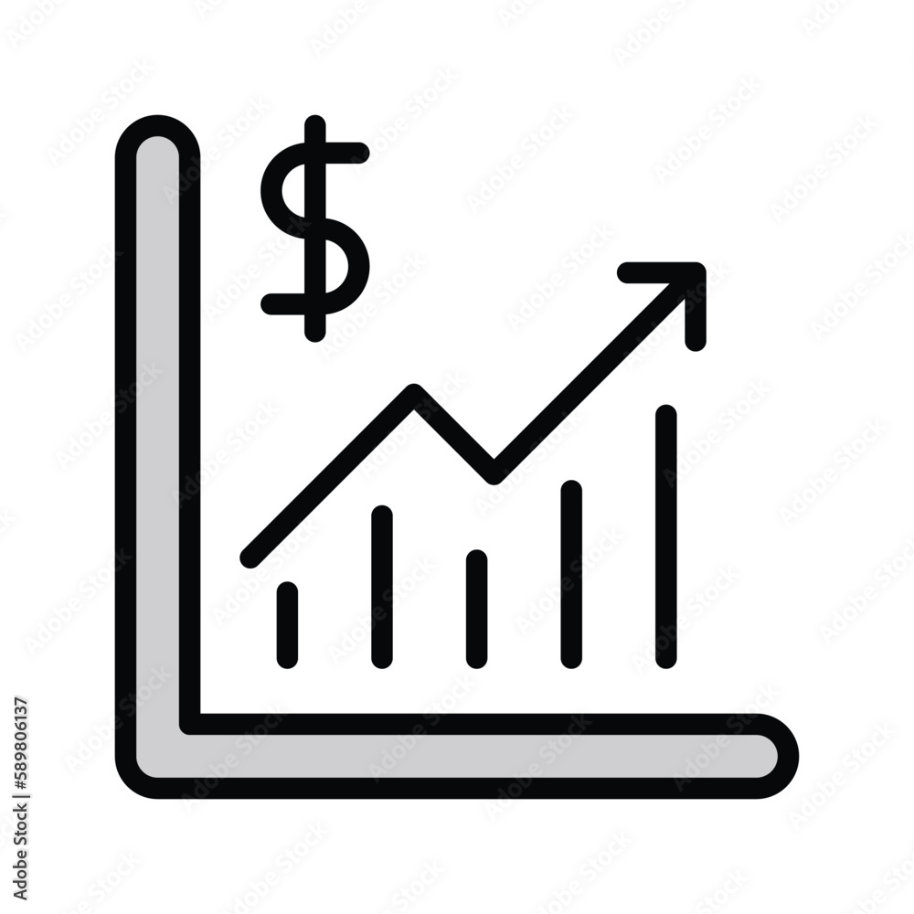 Graph icon with white background stock illustration Graph icon with white background stock illustration