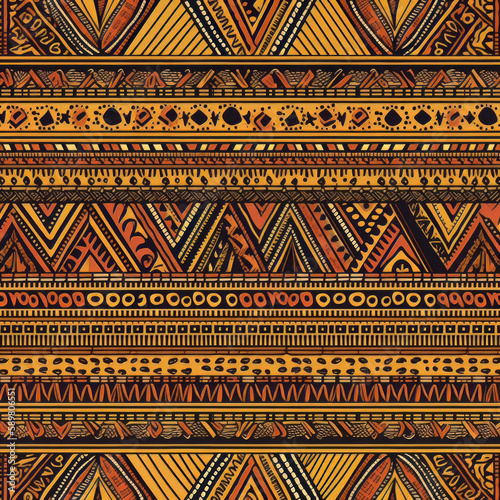 African tribal pattern. Illustration AI Generative.
