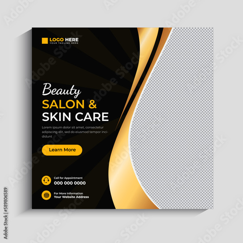 Beauty Salon and skin care social media post template