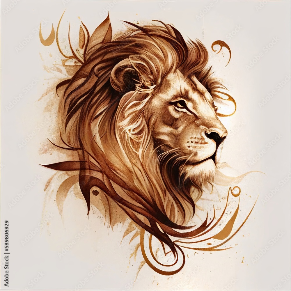 lion portrait logo Generative AI