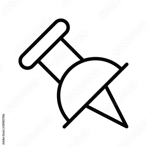 Pushpin icon with white background stock illustration