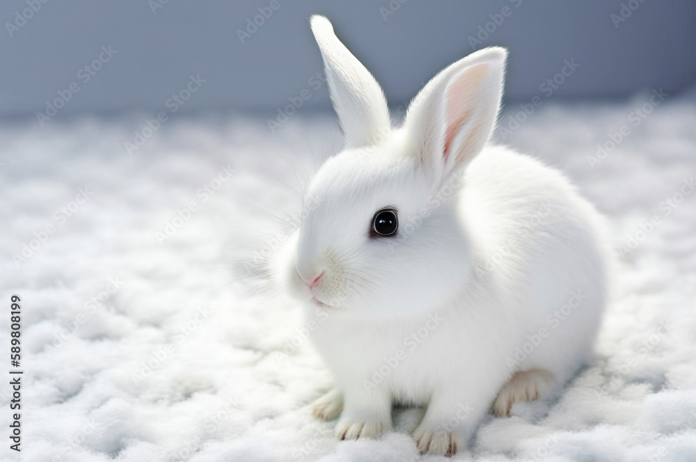 white rabbit in the snow,rabbit in snow,white rabbit