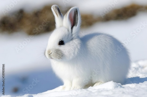 white rabbit in the snow,rabbit in snow,white rabbit