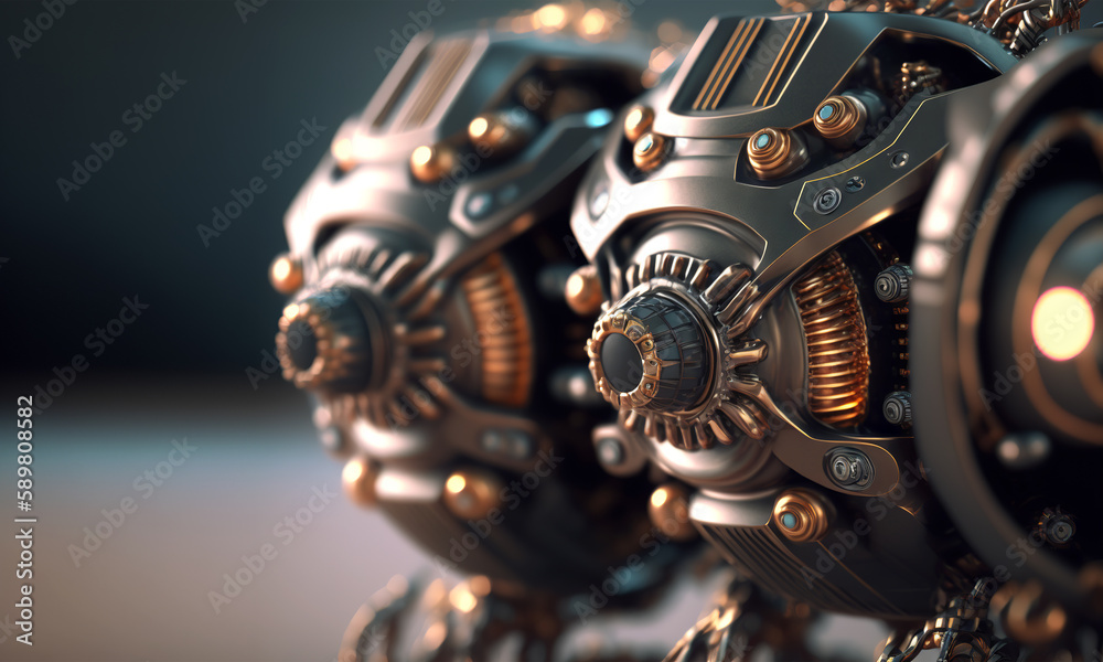 Microscopik view of a nanorobot. Futuristic concept of nanoid robotics. Nanotechnology close-up. Generative ai Microscopik view of a nanorobot. Futuristic concept of nanoid robotics. Nanotechnology close-up. Generative ai