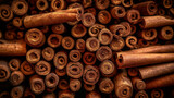 cinnamon sticks background. close up