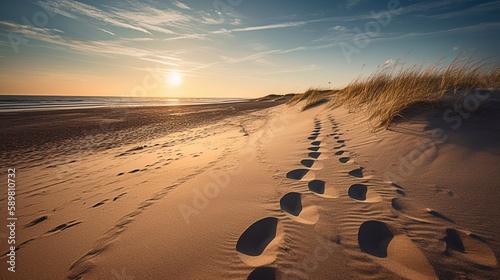 footprints on the beach