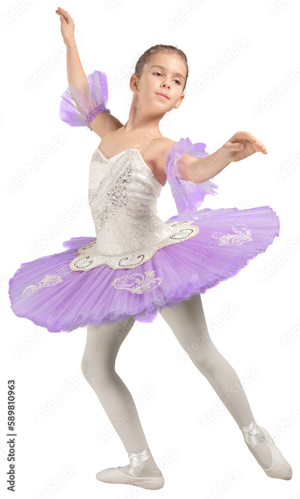 Naklejka premium Ballerina ballet performing caucasian ballet dancing child ballet dancer