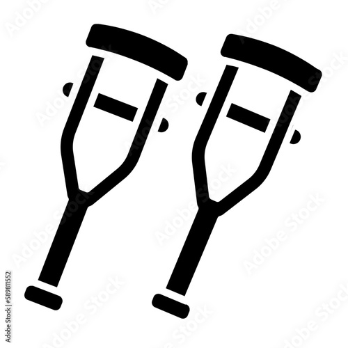 crutches leg medical rehabilitation icon
