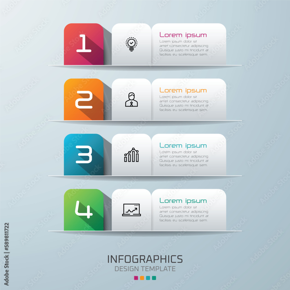 Vector business infographic design template with 4 options or step Vector business infographic design template with 4 options or step