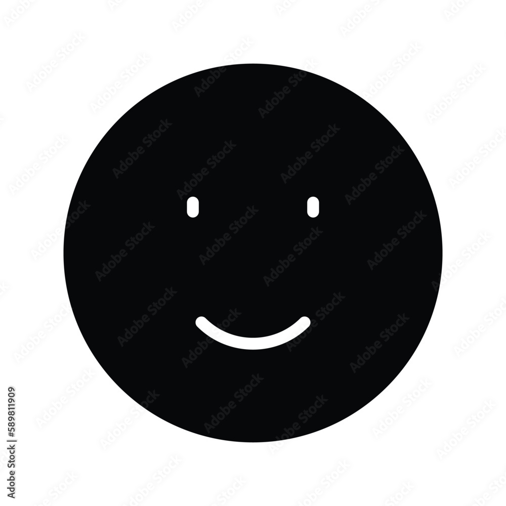 Happy emoji icon with white background stock illustration Happy emoji icon with white background stock illustration