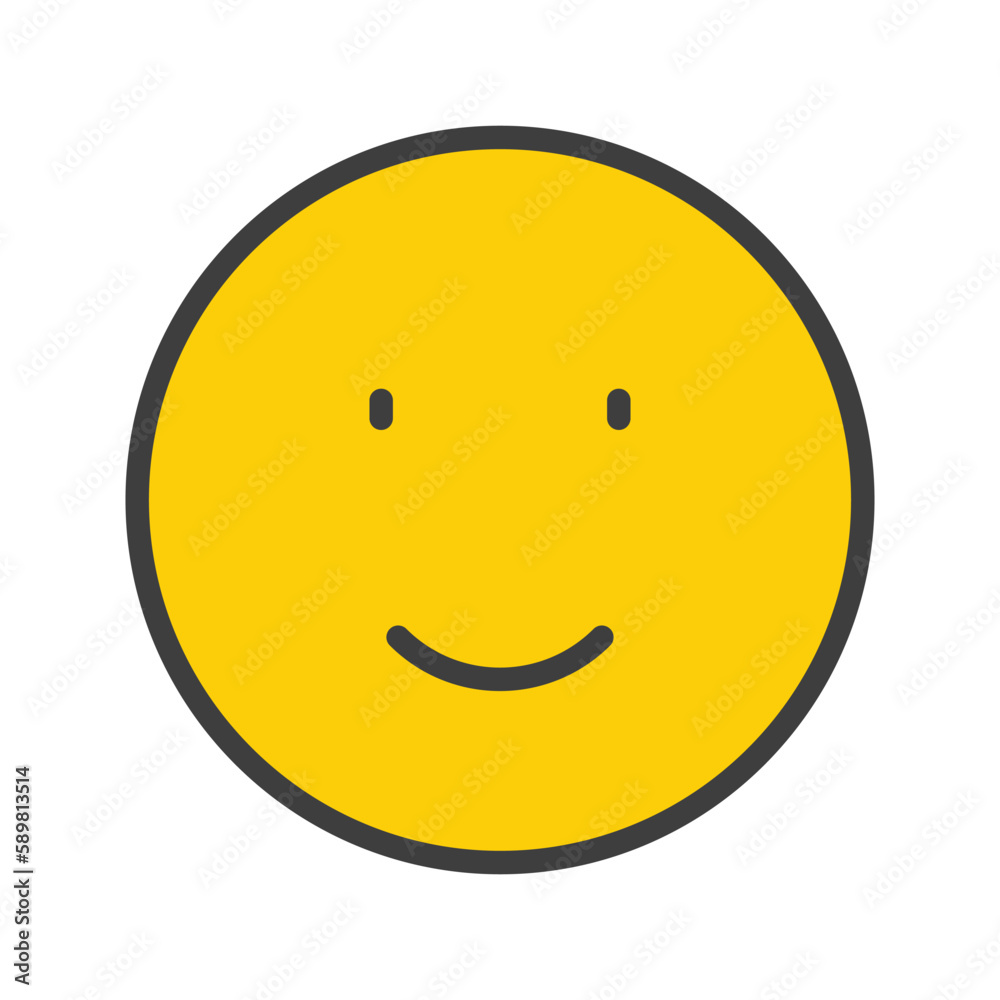 Fototapeta premium Happy emoji icon with white background stock illustration