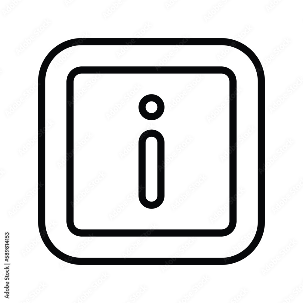 Information icon with white background stock illustration
