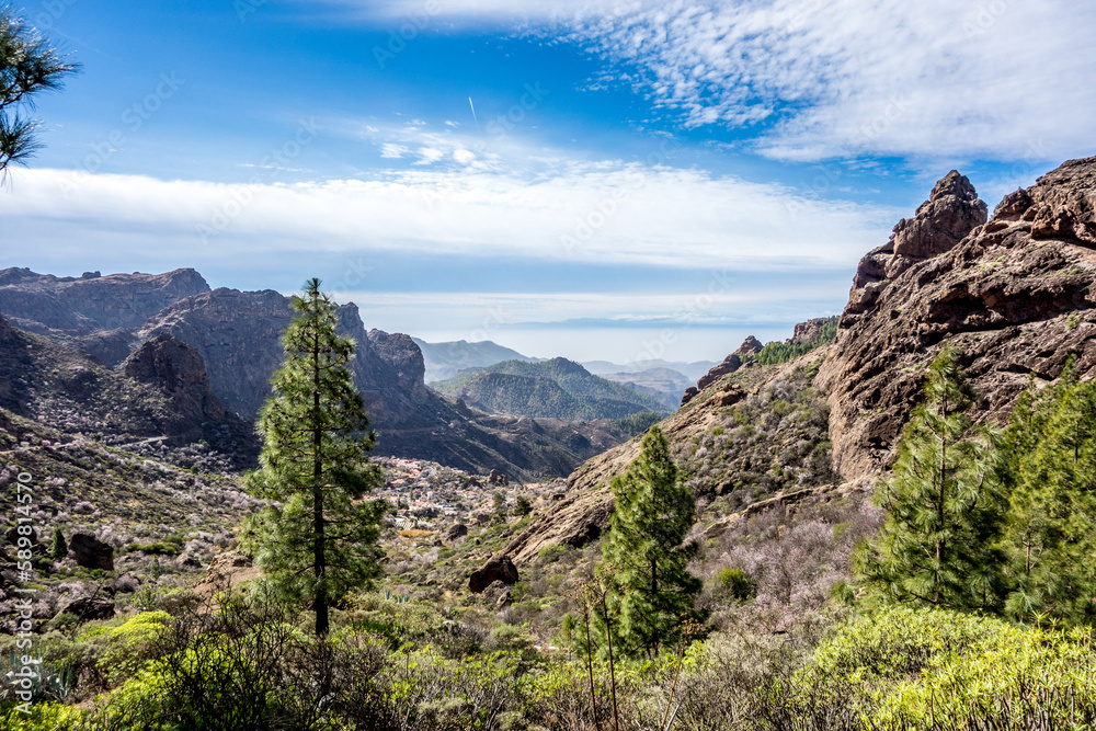 Walking to Pico de las Nieves on the island of Gran Canaria, Canary Islands, Spain Walking to Pico de las Nieves on the island of Gran Canaria, Canary Islands, Spain