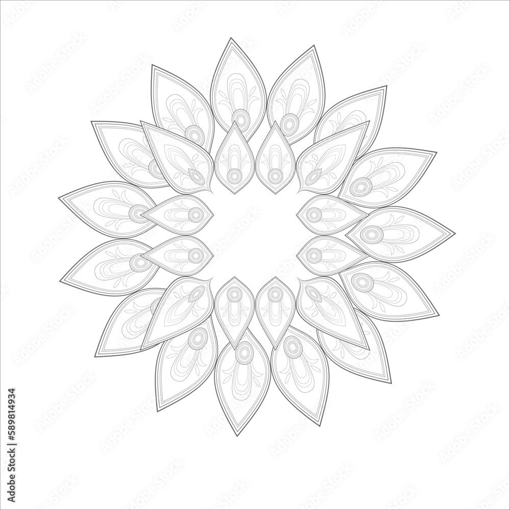 Coloring Books for adults. Hand drawn flowers in zentangle style for t-shirt design or tattoo and coloring book