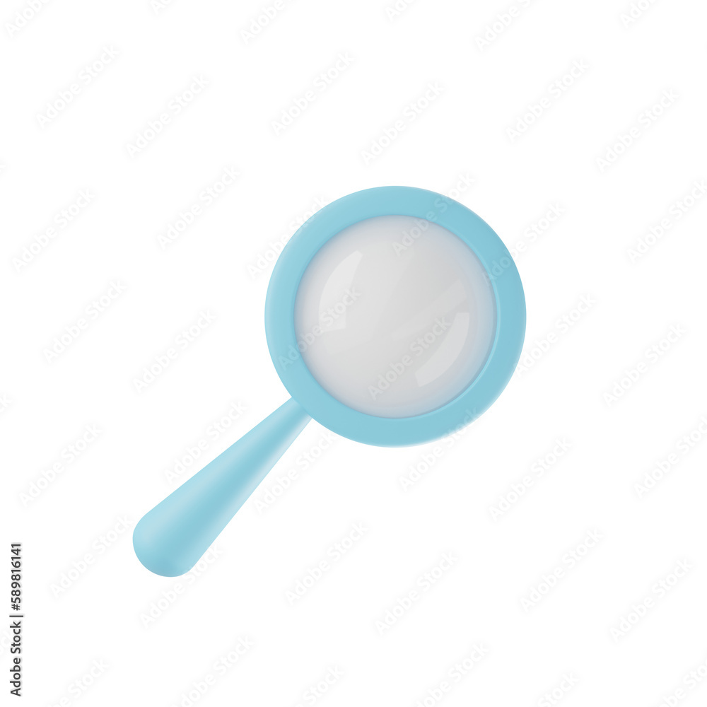 Loupe 3d in realistic style on white background. Business vector icon. Transparent background. Search icon Loupe 3d in realistic style on white background. Business vector icon. Transparent background. Search icon