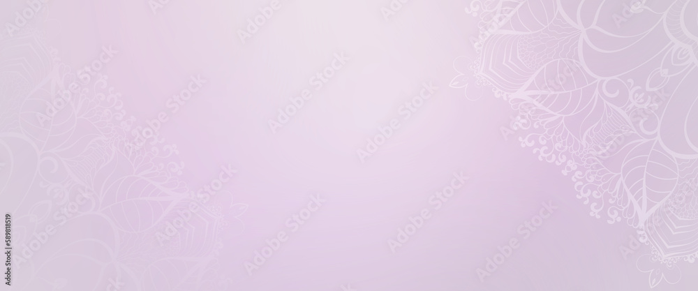 Elegant soft wedding background with mandala