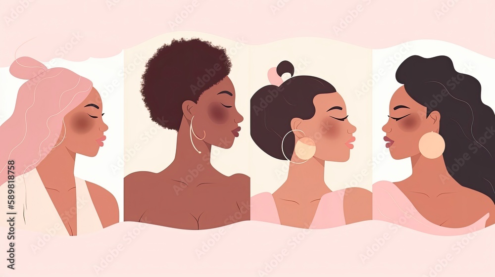 Diverse group of vector women together. Generative AI Diverse group of vector women together. Generative AI