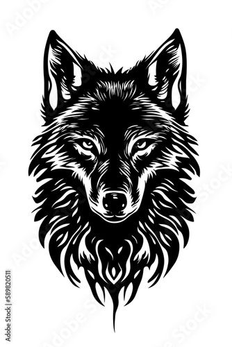 Schwarzer Wolf Jäger im Wald, Natur, Mystisches Lebensweise, Raubtier Faszination Wildnis