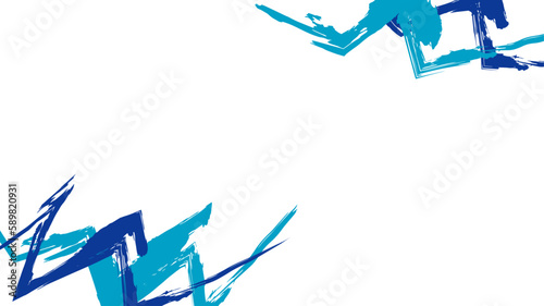 ブラシ・筆を使用したかすれのあるバックグラウンド　青