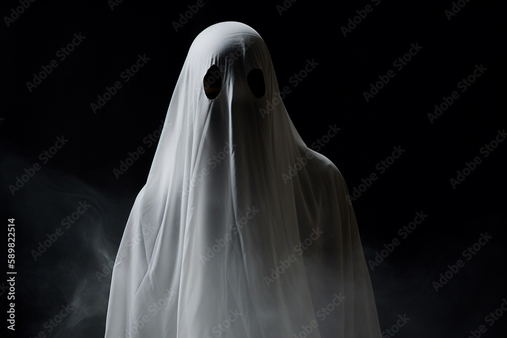 Scary ghost woman in haunted house. Generative ai Scary ghost woman in haunted house. Generative ai