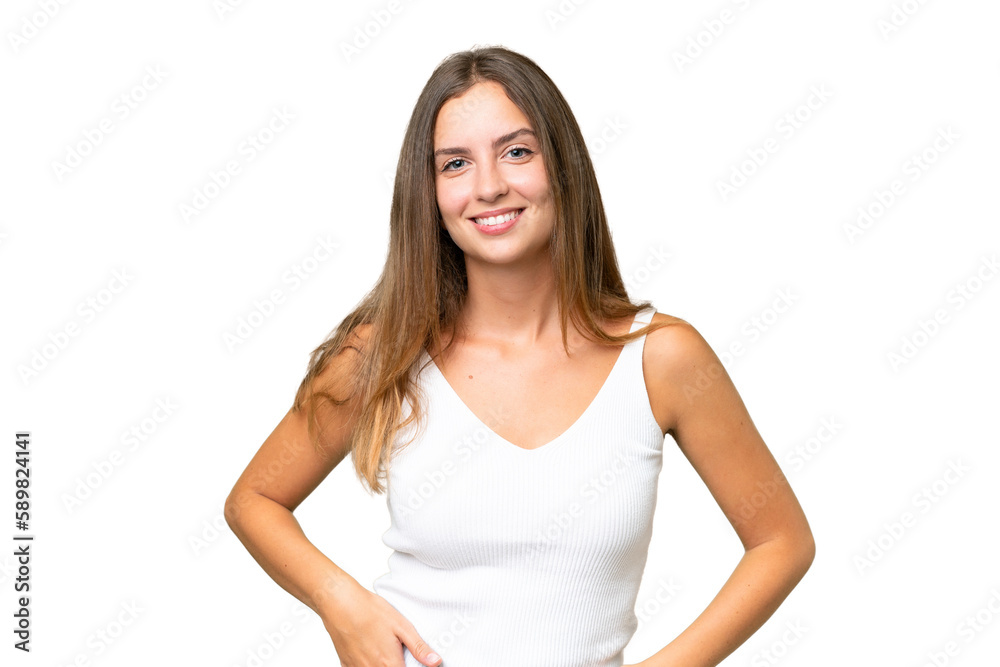 Young pretty woman over isolated background laughing Young pretty woman over isolated background laughing