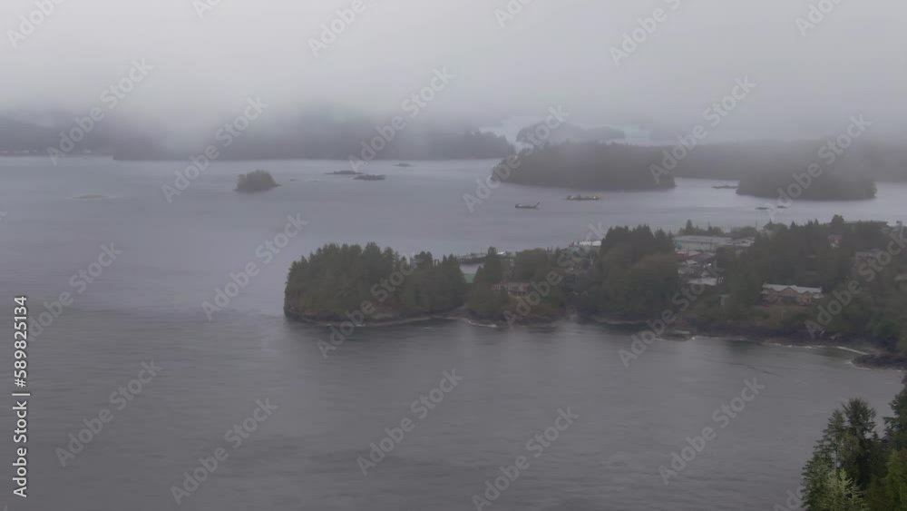 Drone view of the Tofino Vancouver Island in British Columbia Drone view of the Tofino Vancouver Island in British Columbia