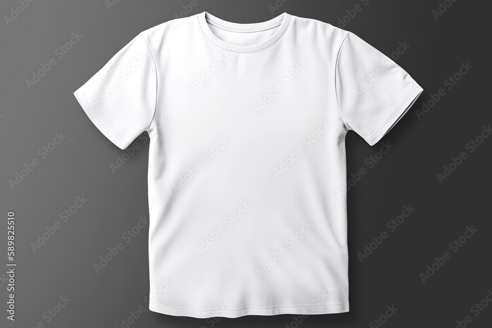 White T-shirt. isolated on grey background. generative ai White T-shirt. isolated on grey background. generative ai