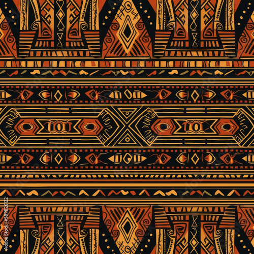 African tribal pattern. Illustration Generative AI.