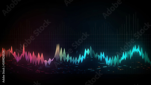 Abstract music equalizer background. Illustration AI Generative.