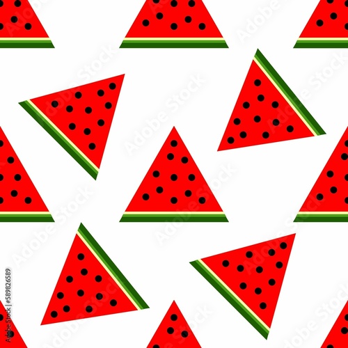 seamless pattern with watermelon slices