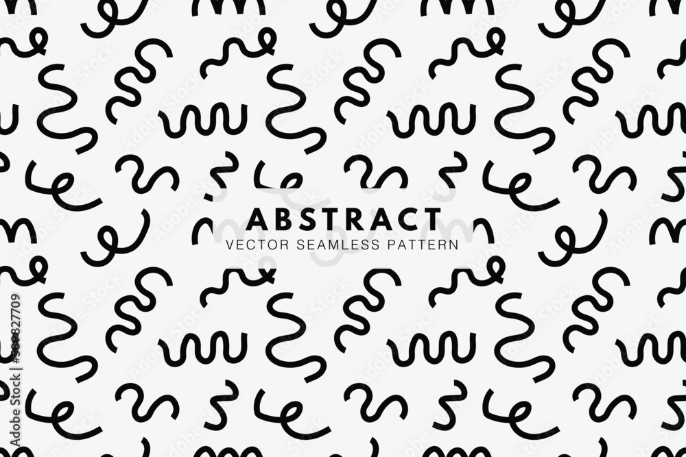 Wiggly lines black shapes abstract seamless repeating pattern Wiggly lines black shapes abstract seamless repeating pattern