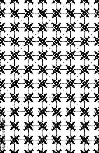 Modern seamless geometric hexagon shapes repeated pattern design vector element in black color  © Farukh