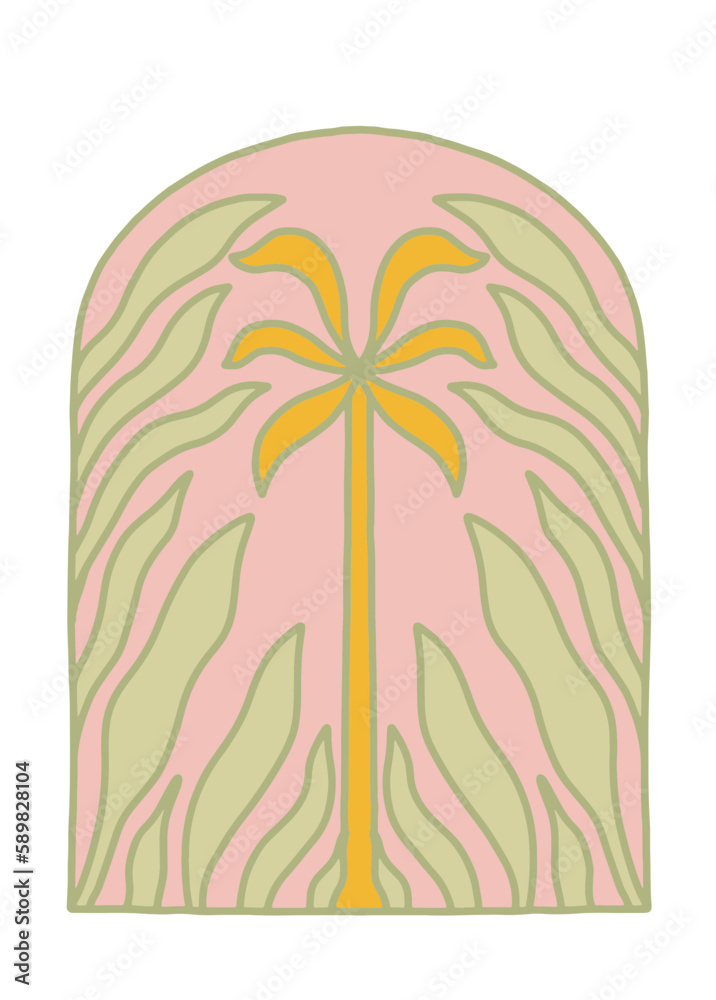 Graphic Svg elements boho style flowers peace love 70s 