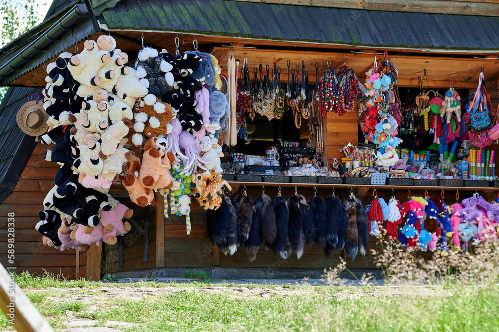 Traditional souvenir shop in Polish mountains