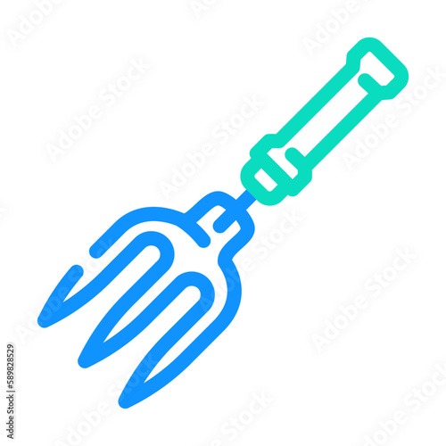 fork garden tool color icon vector illustration