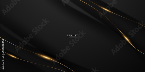 Abstract modern design black background with luxury golden elements vector illustration.