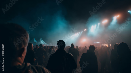 Crowd at concert. Illustration AI Generative