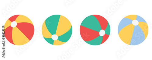 Vector illustration of beach balls. Flat style photo