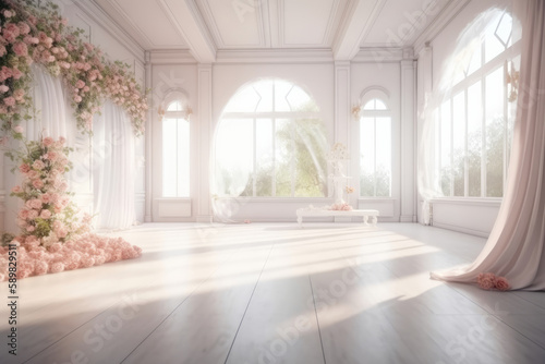 Wedding luxury background. Illustration AI Generative.