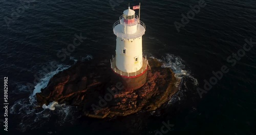 Little Compton, RI USA - Early morning video of the Sakonnet Point Light photo