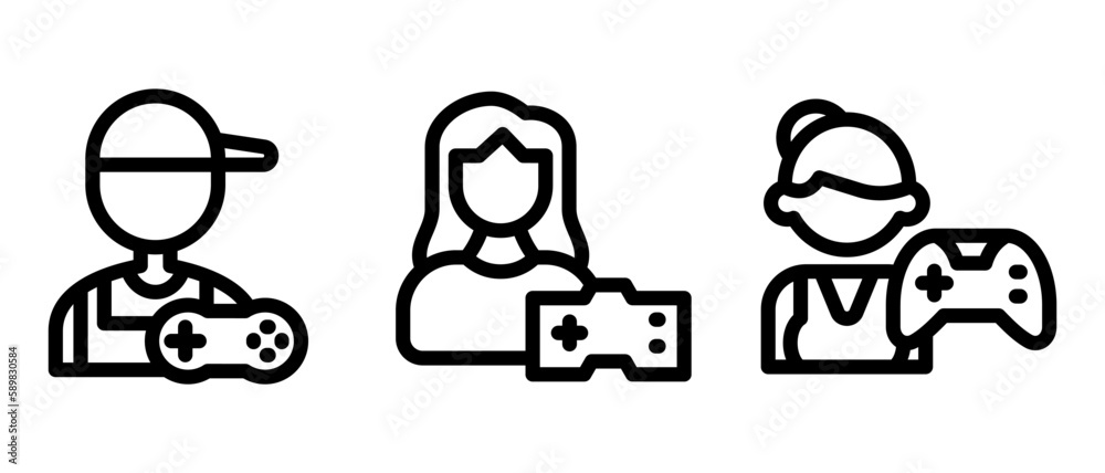 gamer icon or logo isolated sign symbol vector illustration - high quality black style vector icons