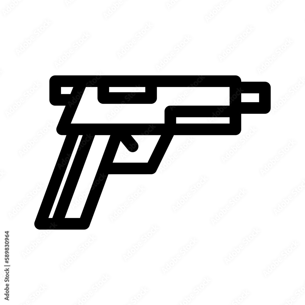 gun icon or logo isolated sign symbol vector illustration - high quality black style vector icons