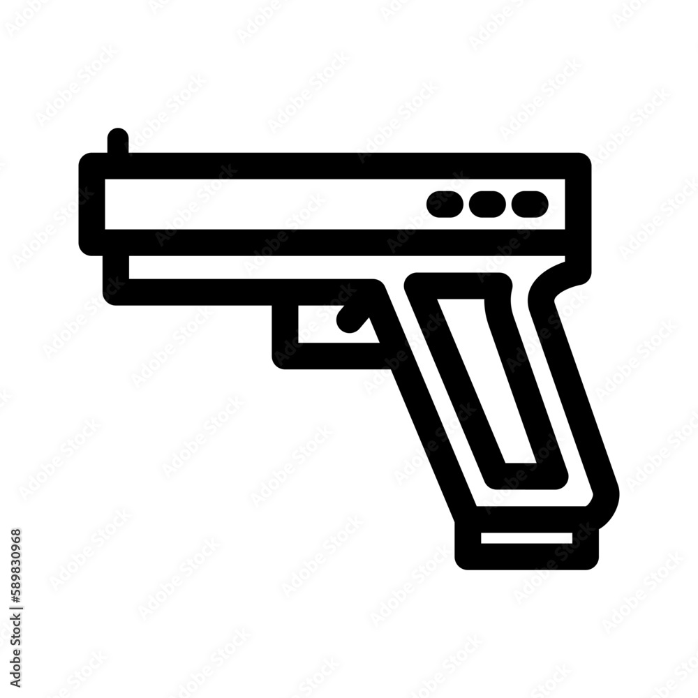 gun icon or logo isolated sign symbol vector illustration - high quality black style vector icons