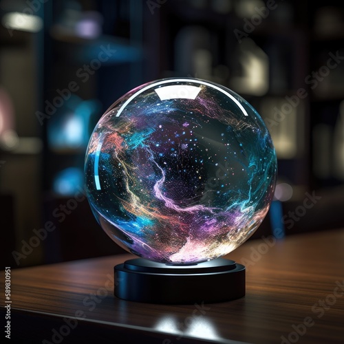 quantum theory galaxy in a glass sphere - generative ai