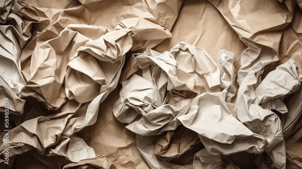 Top view crumpled paper texture background
