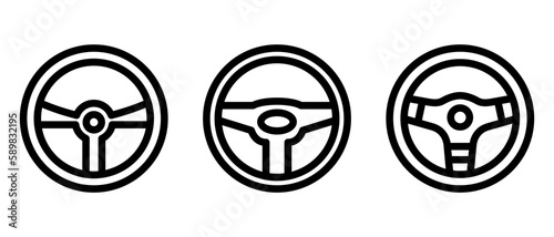 steering wheel icon or logo isolated sign symbol vector illustration - high quality black style vector icons
