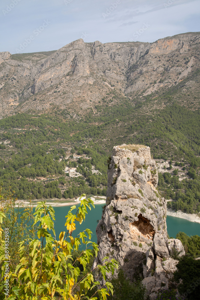 View of Aixorta Mountain Range and Reservoir; Guadalest; Alicante; Spain