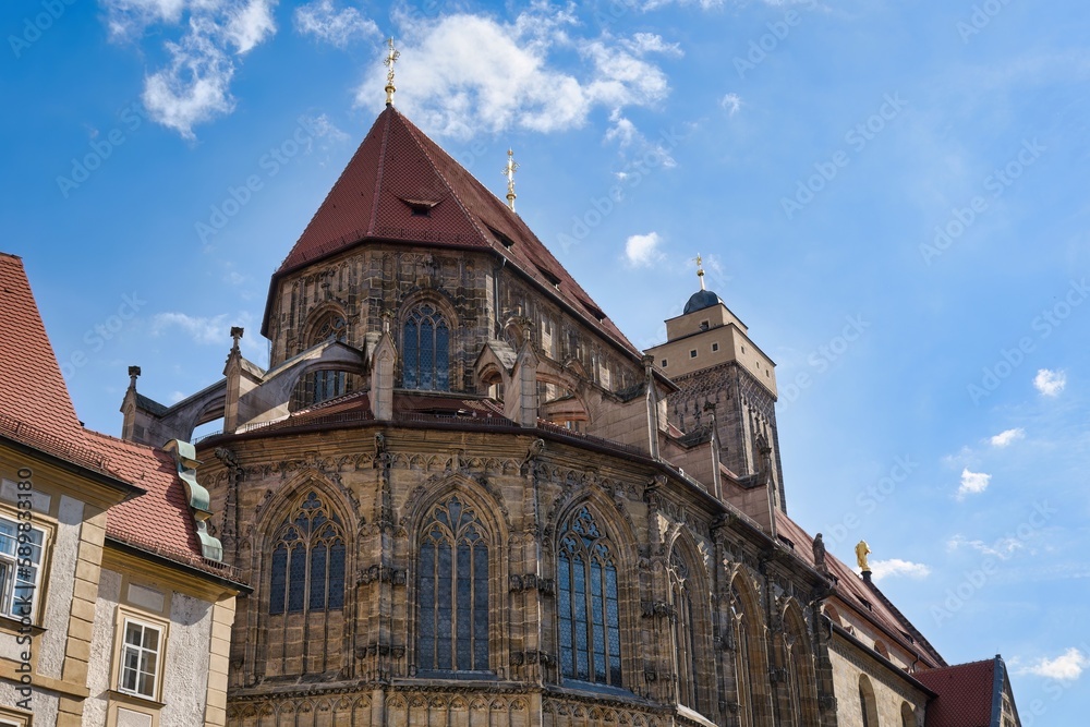 cathedral in Bamberg, Germany. This medieval cathedral is a popular tourist attraction in the town